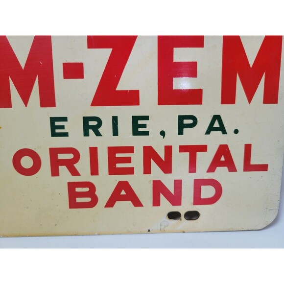 Vintage AAONMS Shriners Zem-Zem Oriental Band Erie‎ PA Masonic License Plate Tag - Picture 3 of 4